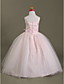  Ball Gown Spaghetti Straps Floor-length Satin Tulle Flower Girl Dress