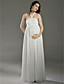  Empire Halter Floor-length Chiffon Satin Maternity Wedding Dress