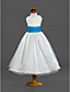  A-line Scoop Tea-length Organza Flower Girl Dress