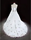  A-line Sweetheart Court Train Embroidery Organza Plus Size Wedding Dress