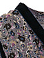  FASHION IDOL Style / Tied Printed Long Sleeves V Neckline Chiffon Dress / Women's Dresses (FF-1802BD0017-0857)