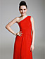  Chiffon Sheath/Column One Shoulder Sweep/Brush Train Evening Dress inspired by Debra Messing at Emmy Award