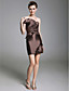 Sheath/Column Strapless Short/Mini Taffeta Cocktail Dress With Appliques