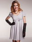  paris hilton stijl / korte mouwen ronde hals geplooid dresss / dames jurken (ff-a-bi0853116)