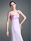  A-line Straps Tea-length Chiffon Stretch Satin Mother of the Bride Dress With A Wrap