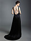  Stretch Satin A-line Bateau Sweep Train Evening Dress inspired by Simona Ventura at Venice Film Festival