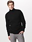  Men's Whole Ribbed Turtleneck Cashmere Pullover