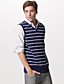  Men's Striped Cashmere V-Neck Sweater Vest