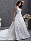  A-line Halter Chapel Train Taffeta Wedding Dress