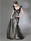  Tulle Charmeuse Trumpet/ Column Scoop Evening Dress inspired by Andrea Osvart
