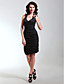  Sheath/Column Straps Short/Mini Taffeta Cocktail Dress