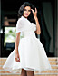  Ball Gown Knee-length Organza Wedding Dress With Wrap