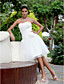  Ball Gown Sweetheart Knee-length Wedding Dress With 3D Floral