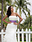  Sheath/Column Scalloped-Edge Neckline Floor-length Organza Wedding Dress