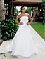  A-line Strapless Court Train Organza Wedding Dress