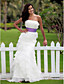  Sheath/Column Scalloped-Edge Neckline Floor-length Organza Wedding Dress