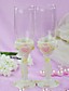  Pearl-White Toasting Glasses with Pink Accents