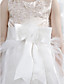  A-line Jewel Floor-length Tulle Satin Flower Girl Dress