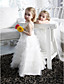  A-line Jewel Floor-length Tulle Satin Flower Girl Dress