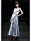  Sheath/ Column V-neck Tea-length Elastic Woven Satin Evening Dress