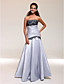  A-line Strapless Sleeveless Floor-length Taffeta Prom Dress