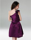  A-line One Shoulder Knee-length Satin Cocktail Dress