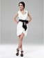  Satin Sheath/Column Halter Short/Mini Cocktail Dress inspired by Zoe Saldana