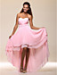  High Low Sweetheart Chiffon Evening Dress With Beadings