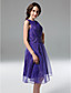  A-line Bateau Knee-length Organza Bridesmaid Dress