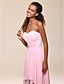  High Low Sweetheart Chiffon Evening Dress With Beadings