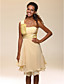  A-line One Shoulder Knee-length Chiffon Cocktail Dress