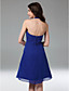  A-line Halter V-neck Knee-length Chiffon Bridesmaid Dress