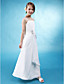  A-line Spaghetti Straps Floor-length Beaded Chiffon Junior Bridesmaid Dress