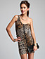 TS One-Shoulder Leopard Print Bodycon Dress