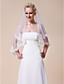  Beautiful Two-tier Fingertip Length Wedding Veil With Lace Applique Edge
