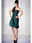  A-line One Shoulder Knee-length Elastic Silk-like Satin Tulle Cocktail Dress