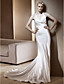  Sheath/Column Halter Chapel Train Elastic Woven Satin Wedding Dress