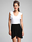  Women's Cotton Sleeveless V Neck Dress
