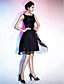  A-line Straps Knee-length Chiffon Satin Cocktail Dress
