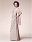  A-line Strapless Floor-length Chiffon Taffeta Mother of the Bride Dress With A Wrap