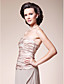  A-line Strapless Floor-length Chiffon Taffeta Mother of the Bride Dress With A Wrap