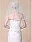  à deux vitesses voiles de mariage coude à bord du ruban