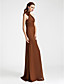  Sheath/Column One Shoulder Floor-length Chiffon Bridesmaid Dress