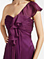  Sheath/ Column Sleeveless One Shoulder Knee-length Chiffon Bridesmaid Dress