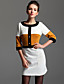  TS Color Block Wool Blended Dress