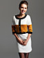  TS Color Block Wool Blended Dress