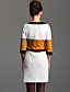  TS Color Block Wool Blended Dress