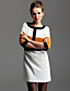  TS Color Block Wool Blended Dress