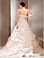  A-line Strapless Cathedral Train Satin Wedding Dress