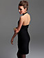  ts asymétrique robe licou bodycon